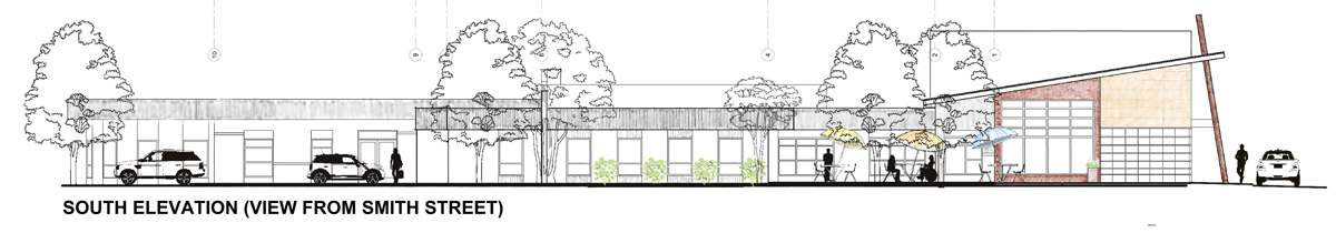 Concept drawing of Upward Project - south elevation view from Smith Street