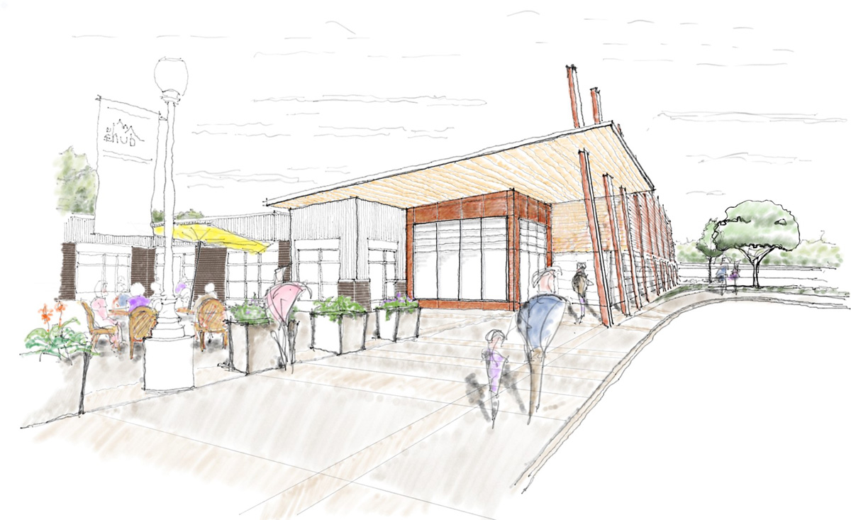Concept drawing of Upward Project - view of entry from Smith Street